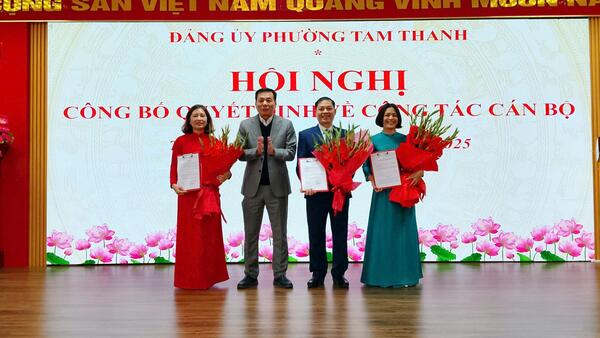 ĐẢNG ỦY PHƯỜNG TAM THANH CÔNG BỐ QUYẾT ĐỊNH VỀ CÔNG TÁC CÁN BỘ