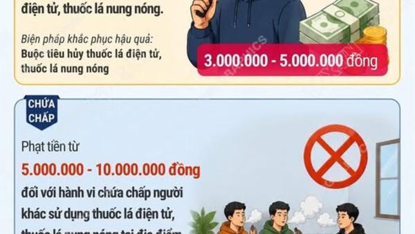 TỪ NGÀY 15/5/2026, SỬ DỤNG THUỐC LÁ ĐIỆN TỬ CÓ THỂ BỊ PHẠT ĐẾN 5 TRIỆU ĐỒNG
