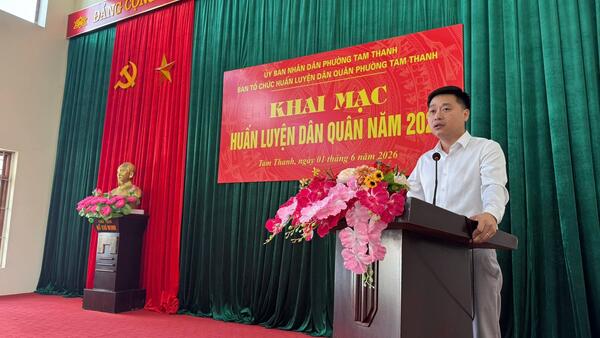 PHƯỜNG TAM THANH TỔ CHỨC KHAI MẠC HUẤN LUYỆN DÂN QUÂN NĂM 2026!