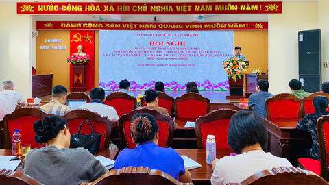 ĐẢNG ỦY PHƯỜNG TAM THANH TỔ CHỨC HỘI NGHỊ  QUÁN TRIỆT, TRIỂN KHAI CÁC QUY ĐỊNH MỚI CỦA TRUNG ƯƠNG VỀ CÔNG TÁC XÂY DỰNG ĐẢNG, DÂN TỘC, TÔN GIÁO