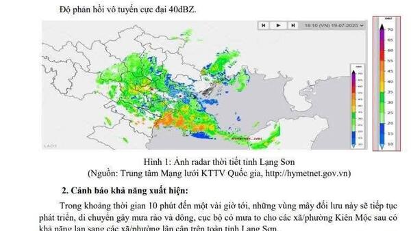 CẢNH BÁO THỜI TIẾT NGUY HIỂM TRÊN ĐỊA BÀN TỈNH LẠNG SƠN