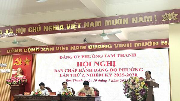 HỘI NGHỊ BAN CHẤP HÀNH ĐẢNG BỘ PHƯỜNG TAM THANH LẦN THỨ 2