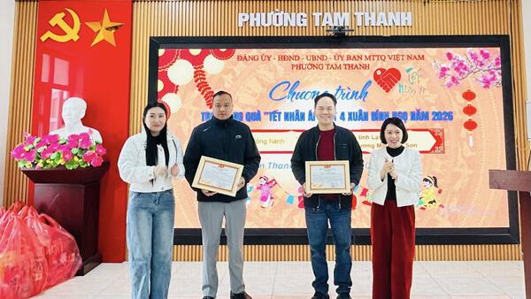 PHƯỜNG TAM THANH TỔ CHỨC TRAO QUÀ “TẾT NHÂN ÁI” ĐỢT 4 – XUÂN BÍNH NGỌ 2026