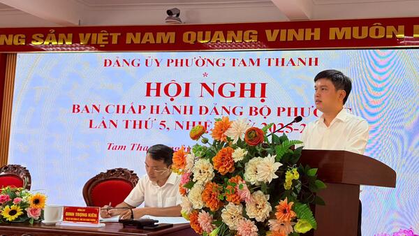 PHƯỜNG TAM THANH TỔ CHỨC HỘI NGHỊ BAN CHẤP HÀNH ĐẢNG BỘ PHƯỜNG MỞ RỘNG SƠ KẾT CÔNG TÁC 6 THÁNG ĐẦU NĂM 2026