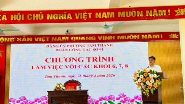 ĐOÀN CÔNG TÁC SỐ 01 LÀM VIỆC VỚI CÁC KHỐI 6, 7, 8