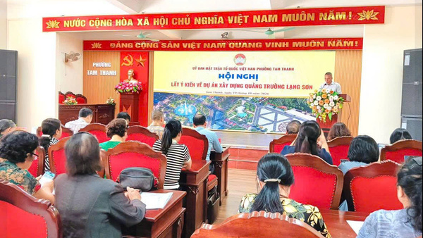 PHƯỜNG TAM THANH TỔ CHỨC HỘI NGHỊ LẤY Ý KIẾN VỀ DỰ ÁN XÂY DỰNG QUẢNG TRƯỜNG LẠNG SƠN